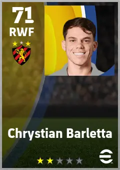 Chrystian Barletta eFootball 2026 player card — 71 OVR RWF