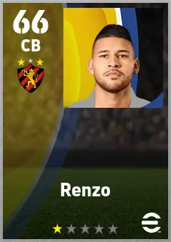 Renzo eFootball 2026 player card — 66 OVR CB