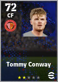 Tommy Conway eFootball 2026 player card — 72 OVR CF