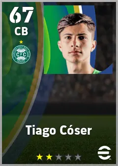 Tiago Coser eFootball 2026 player card — 67 OVR CB