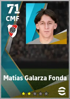 Matias Galarza Fonda eFootball 2026 player card — 71 OVR CMF