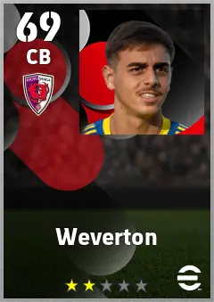Weverton eFootball 2026 player card, 69 OVR CB