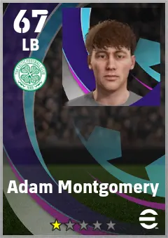 Adam Montgomery eFootball 2026 player card — 67 OVR LB