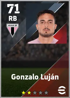 Gonzalo Lujan eFootball 2026 player card — 71 OVR RB