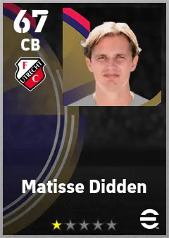 Matisse Didden eFootball 2026 player card — 67 OVR CB