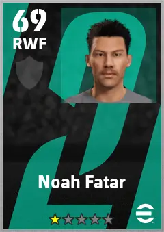 Noah Fatar eFootball 2026 player card — 69 OVR RWF