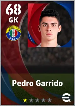 Pedro Garrido eFootball 2026 player card — 68 OVR GK