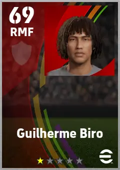 Guilherme Biro eFootball 2026 player card — 69 OVR RMF