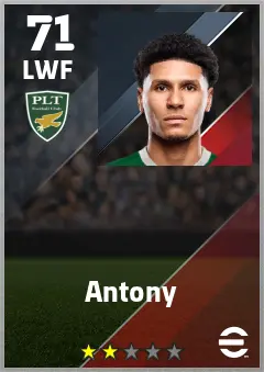 Antony eFootball 2026 player card — 71 OVR LWF
