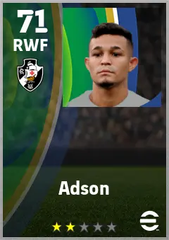 Adson eFootball 2026 player card — 71 OVR RWF