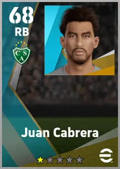 Juan Cabrera eFootball 2026 player card — 68 OVR RB