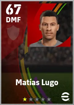 Matias Lugo eFootball 2026 player card — 67 OVR DMF