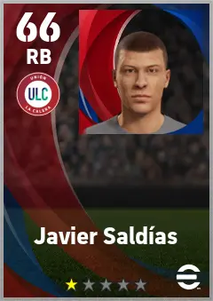 Javier Saldias eFootball 2026 player card — 66 OVR RB