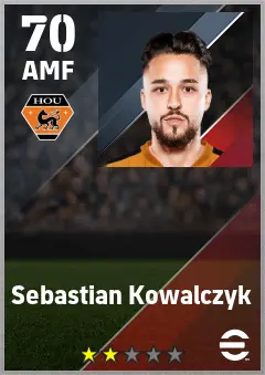 Sebastian Kowalczyk eFootball 2026 player card — 70 OVR AMF
