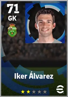 Iker Alvarez eFootball 2026 player card — 71 OVR GK