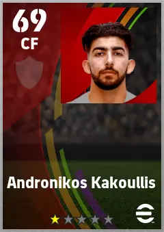 Andronikos Kakoullis eFootball 2026 player card — 69 OVR CF