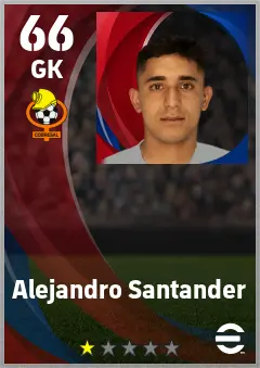 Alejandro Santander eFootball 2026 player card — 66 OVR GK