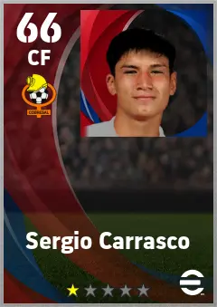 Sergio Carrasco eFootball 2026 player card — 66 OVR CF