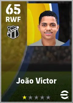 Joao Victor eFootball 2026 player card — 65 OVR RWF