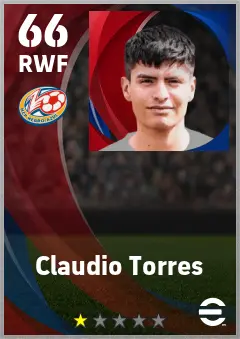 Claudio Torres eFootball 2026 player card — 66 OVR RWF