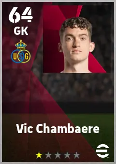 Vic Chambaere eFootball 2026 player card — 64 OVR GK