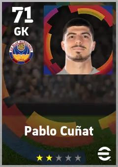 Pablo Cunat eFootball 2026 player card — 71 OVR GK