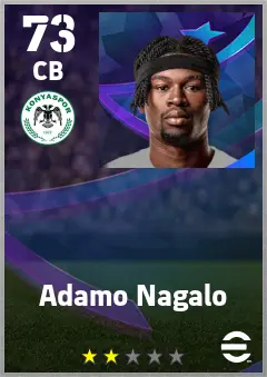 Adamo Nagalo eFootball 2026 player card — 73 OVR CB