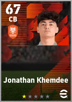 Jonathan Khemdee eFootball 2026 player card — 67 OVR CB