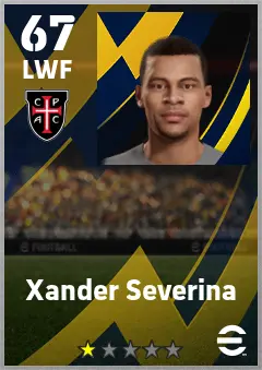 Xander Severina eFootball 2026 player card — 67 OVR LWF