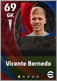 Vicente Bernedo eFootball 2026 player card — 69 OVR GK