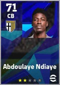 Abdoulaye Ndiaye eFootball 2026 player card — 71 OVR CB