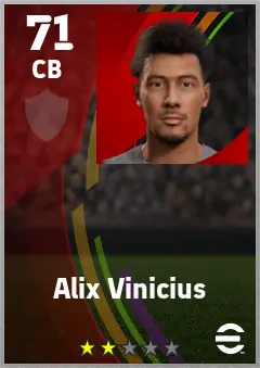 Alix Vinicius eFootball 2026 player card — 71 OVR CB