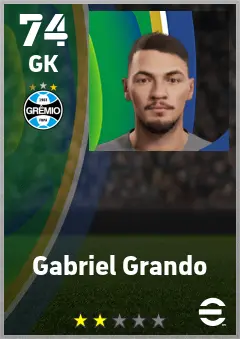 Gabriel Grando eFootball 2026 player card — 74 OVR GK