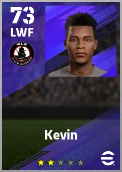 Kevin eFootball 2026 player card — 73 OVR LWF