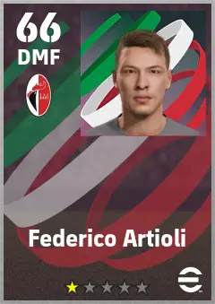 Federico Artioli eFootball 2026 player card — 66 OVR DMF