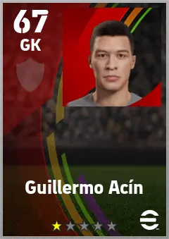 Guillermo Acin eFootball 2026 player card — 67 OVR GK
