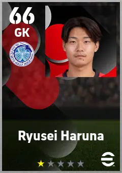 Ryusei Haruna eFootball 2026 player card — 66 OVR GK