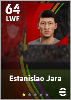 Estanislao Jara eFootball 2026 player card — 64 OVR LWF