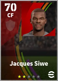 Jacques Siwe eFootball 2026 player card — 70 OVR CF