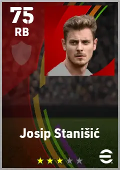 Josip Stanisic eFootball 2026 player card — 75 OVR RB