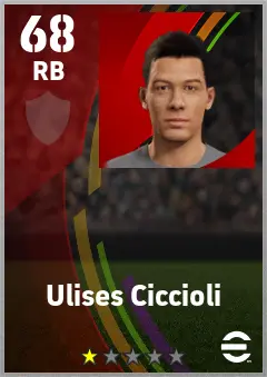 Ulises Ciccioli eFootball 2026 player card — 66 OVR RB