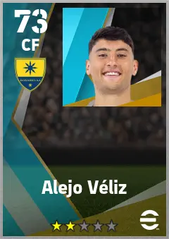 Alejo Veliz eFootball 2026 player card — 73 OVR CF