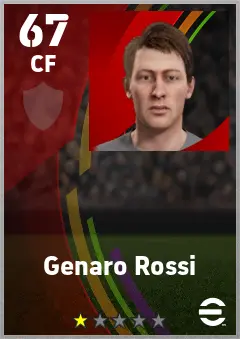 Genaro Rossi eFootball 2026 player card — 67 OVR CF