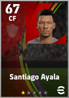 Santiago Ayala eFootball 2026 player card — 67 OVR CF