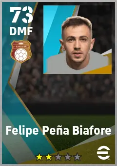 Felipe Pena Biafore eFootball 2026 player card — 73 OVR DMF