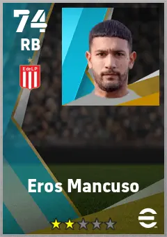 Eros Mancuso eFootball 2026 player card — 74 OVR RB
