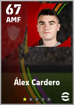 Alex Cardero eFootball 2026 player card — 67 OVR AMF