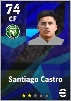 Santiago Castro eFootball 2026 player card — 74 OVR CF