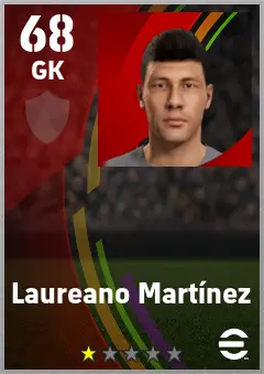 Laureano Martinez eFootball 2026 player card — 68 OVR GK