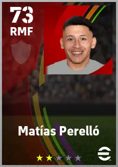 Matias Perello eFootball 2026 player card — 73 OVR RMF